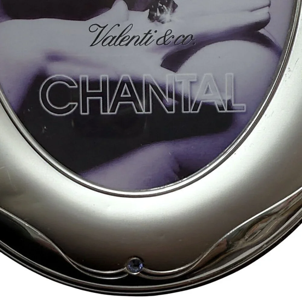 Valenti & Co. Chantal Photo Frame Oval Silver Finish Italian Style 7.25